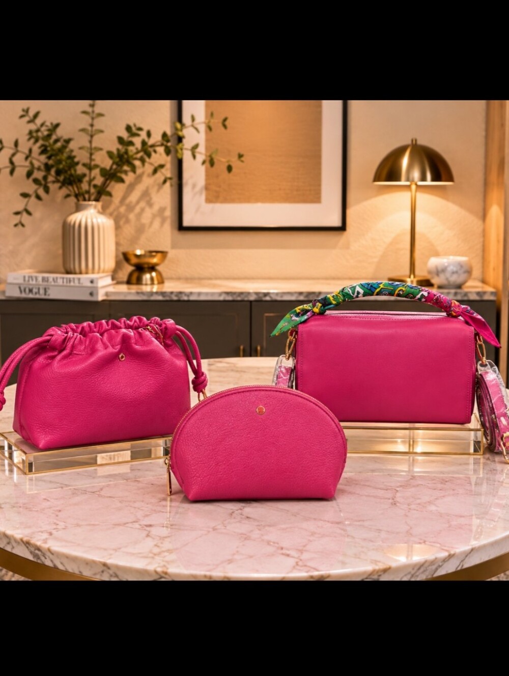 BRAND NEW - BARBIE PINK BUNDLE - Mali & Lili Crossbody w Pouch AND VEGAN SATCHEL